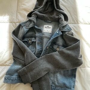 Hollister Denim Jacket with Gray Sleeves